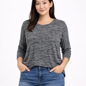 Old Navy Soft and comfortable long-sleeved crew-neck sweater grey charcoal